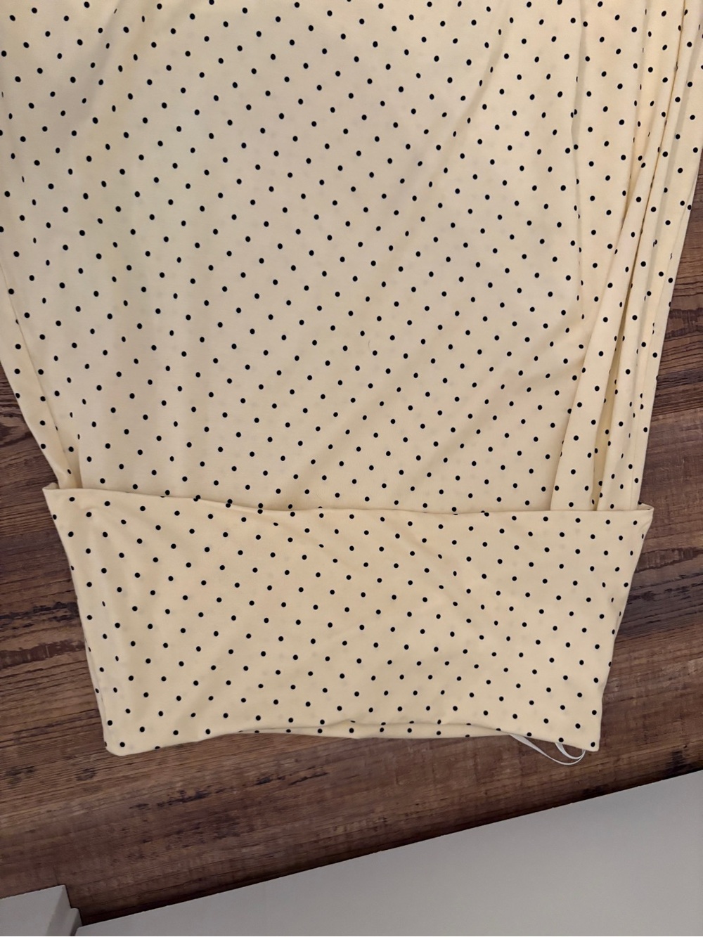 Polka Dot Maxi Skirt in Cream - Women's Elegant Everyday